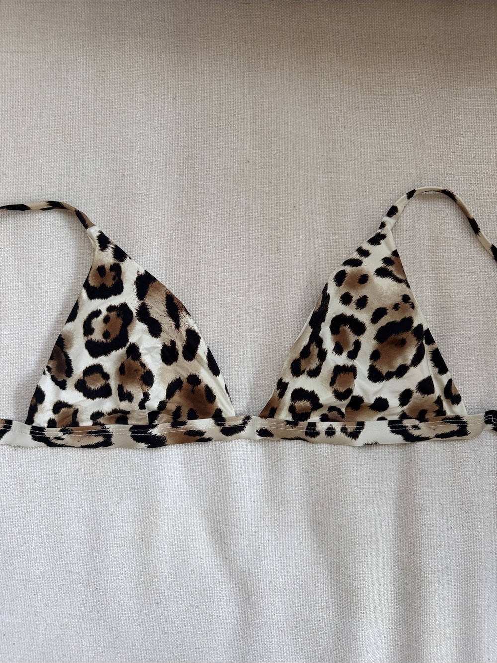 Vitamin A Leopard Print Bandeau Bralette in Beige, Brown & Black